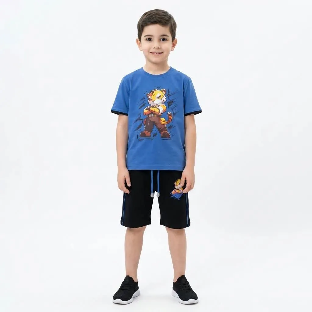 تیشرت-شلوار-پسرانه-طرح-ببری-33058 تیشرت شلوار پسرانه طرح ببری - Image 1