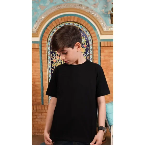 تیشرت مشکی ساده کد 1361 1362 - Image 3