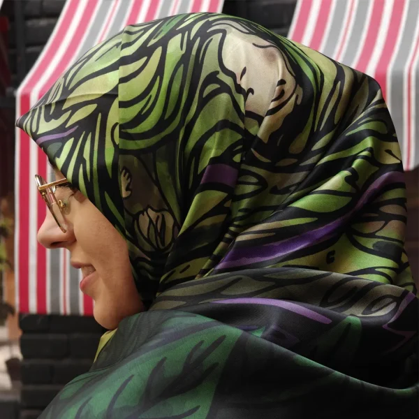 روسری ابریشم توییل پنهان کاری مقدس( کالکشن قصه های فراموش شده) - Image 4