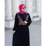 ست پیراهن و جلیقه گلبرگ مشکی