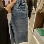 شلوار لی نیم بگ آبی کد 1567 - Image 2