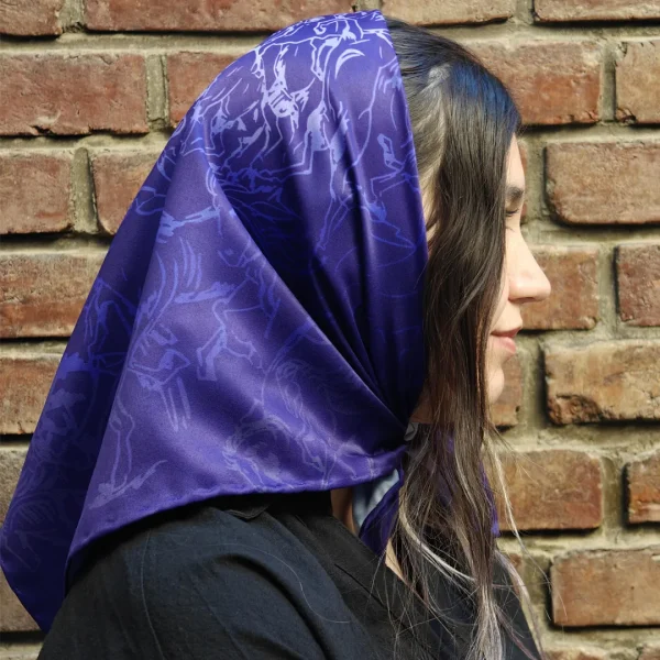 مینی اسکارف ابریشم توییل سایه سوار - تصویر 2