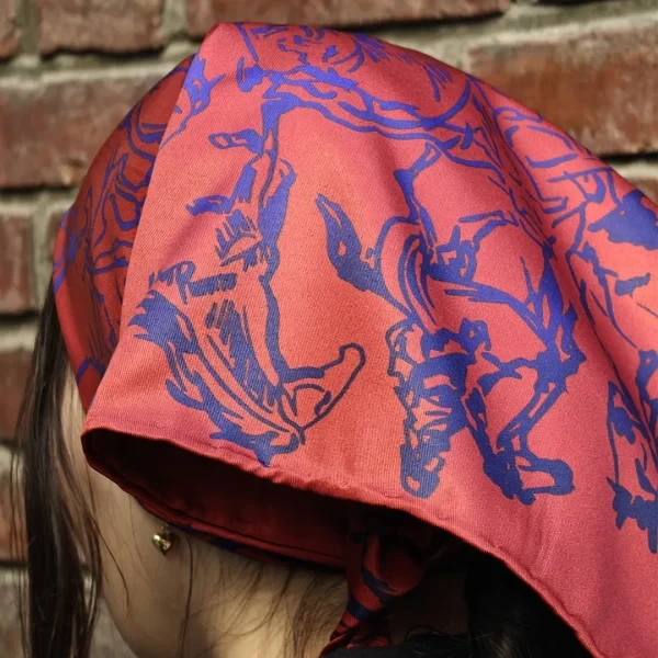 مینی اسکارف ابریشم توییل سایه سوار - تصویر 17