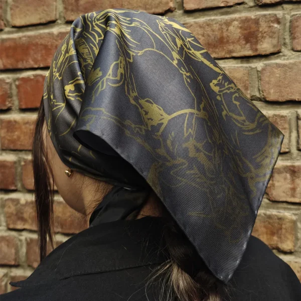 مینی اسکارف ابریشم توییل سایه سوار - تصویر 8