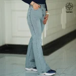 شلوار جین زنانه بوت کات آبی A2 - Image 2