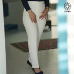 شلوار زنانه سفید مدل راسته