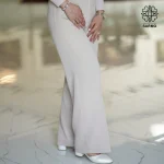 شلوار زنانه کرم مدل فول بگ