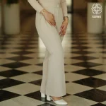 شلوار زنانه کرم مدل دمپاگشاد