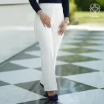 شلوار زنانه سفید مدل دمپاگشاد