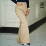 شلوار جین زنانه بگ بوت کات کرم K1