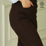 شلوار جین زنانه بگ بوت کات قهوه ای G1 - Image 3