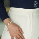 شلوار زنانه سفید مدل دمپاگشاد - Image 3