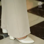 شلوار زنانه کرم مدل دمپاگشاد - Image 4
