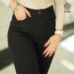 شلوار جین زنانه راسته مشکی M1 - Image 5
