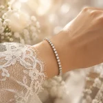 دست بند تمام نگین نقره ای کد 505055059 - Image 4