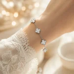 دستبند ونکلیف سفید نقره ای کد 509428004 - Image 3