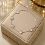 دستبند ونکلیف نقره ای کد 509428006-16 - Image 2