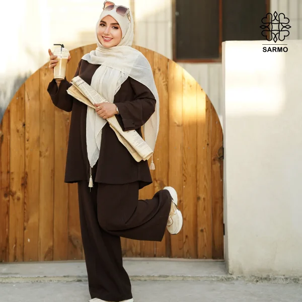 تونیک و شلوار ونوس قهوه ای - تصویر 4