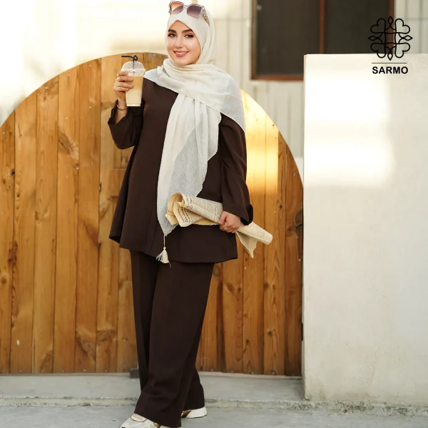 تونیک و شلوار ونوس قهوه ای - تصویر 6