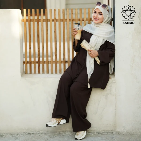 تونیک و شلوار ونوس قهوه ای - تصویر 2