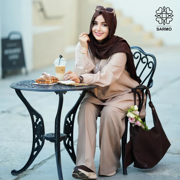 تونیک و شلوار ونوس کرم - تصویر 5