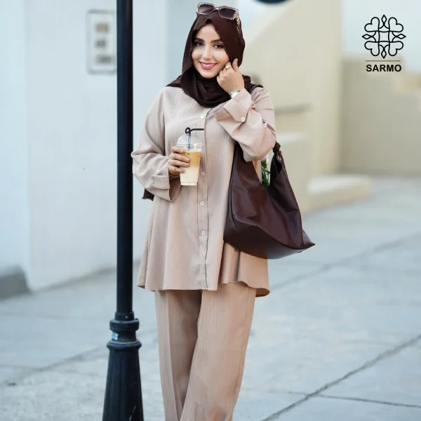 تونیک و شلوار ونوس کرم - تصویر 2