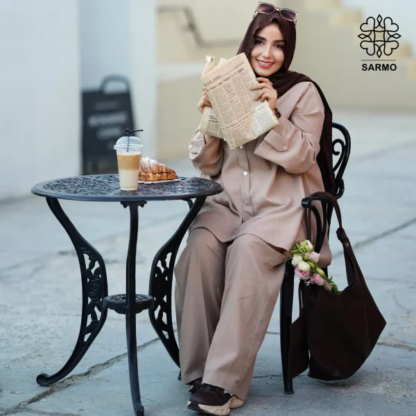تونیک و شلوار ونوس کرم - تصویر 3