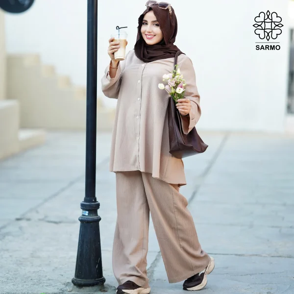 تونیک و شلوار ونوس کرم - تصویر 4