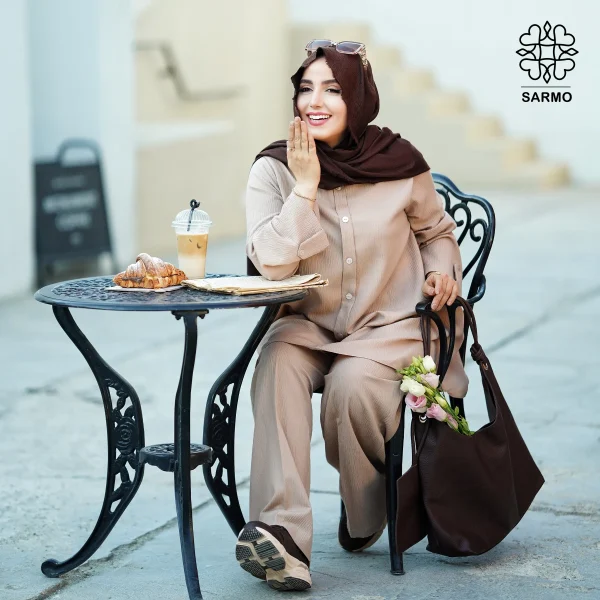 تونیک و شلوار ونوس کرم - تصویر 10