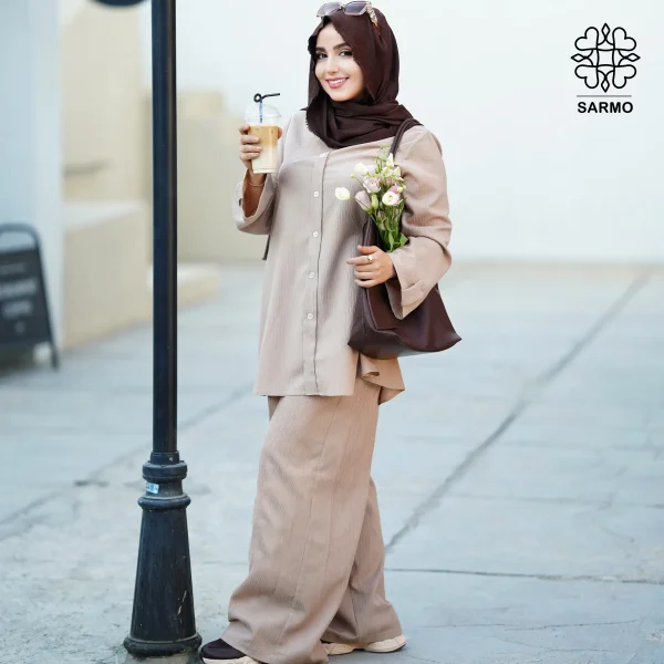 تونیک و شلوار ونوس کرم - تصویر 6