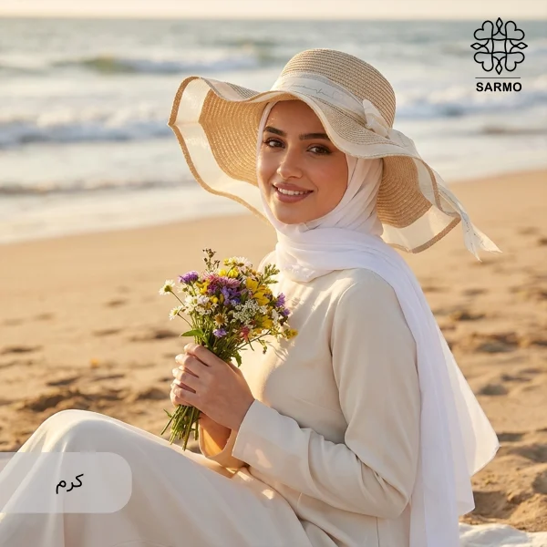 کلاه زنانه ساحلی چین دار - Image 18