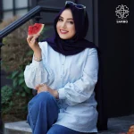 شومیز پاستیلی آبی - Image 3