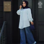 شومیز پاستیلی آبی - Image 4