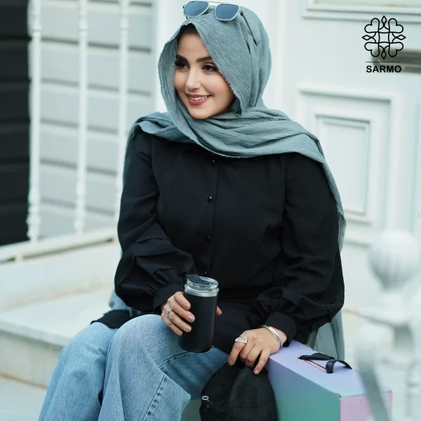 شومیز پاستیلی مشکی - تصویر 10