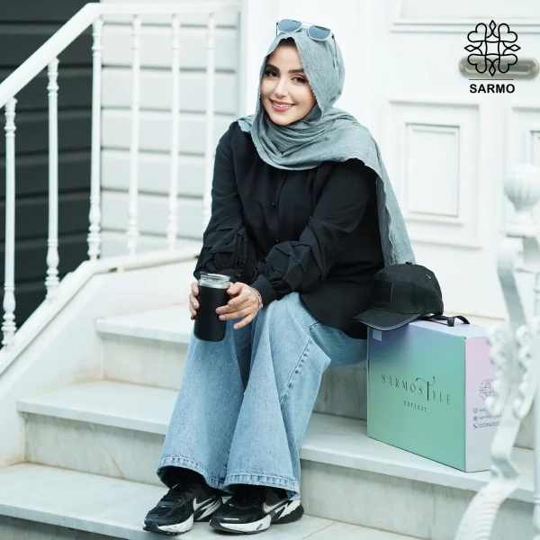 شومیز پاستیلی مشکی - تصویر 7