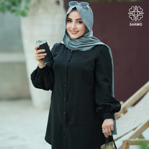 شومیز پاستیلی مشکی - تصویر 8