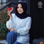 شومیز پاستیلی آبی