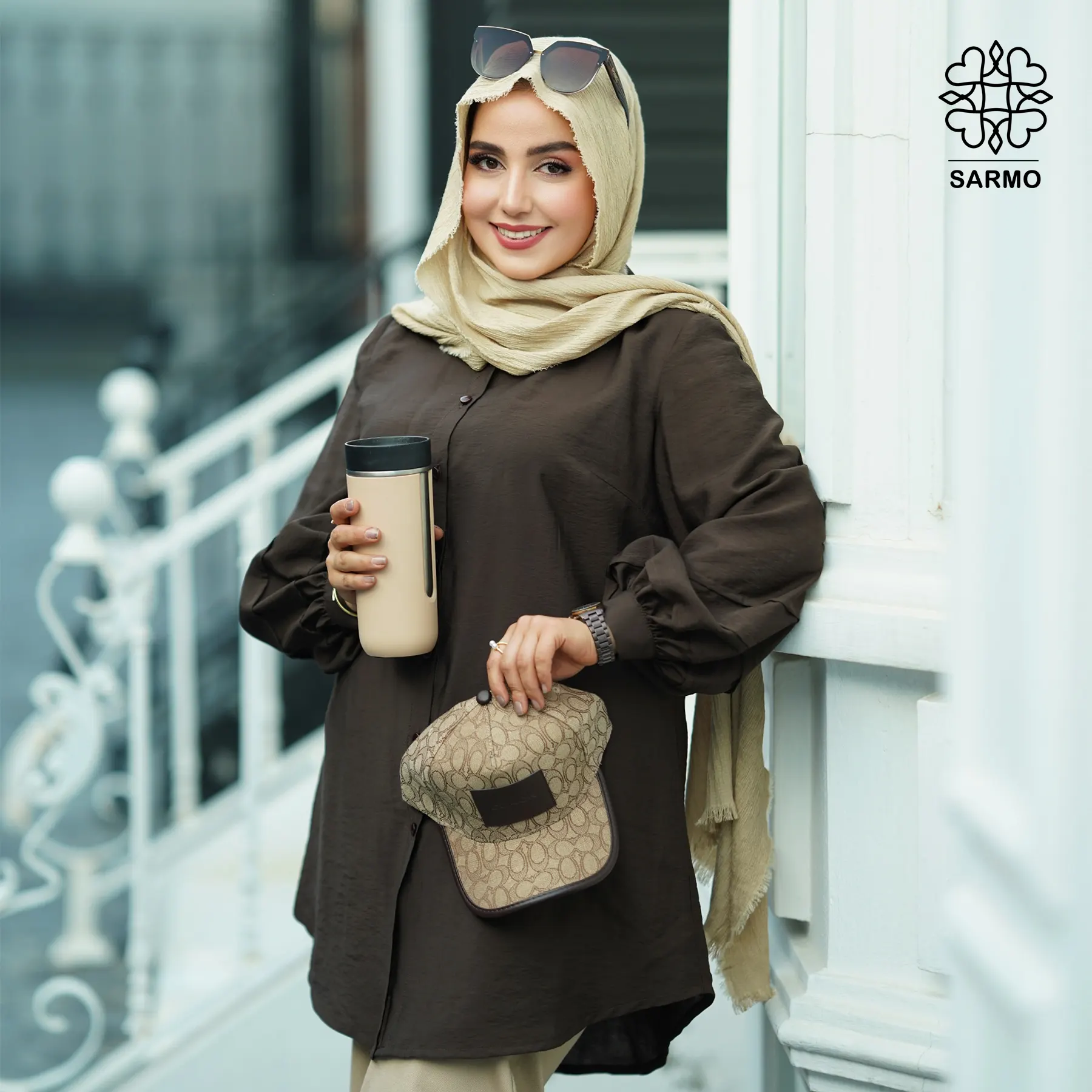 کاور شومیز قهوه ای شومیز پاستیلی قهوه ای - Image 1