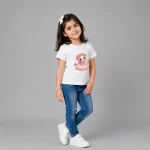 تیشرت دخترانه طرح گل دختر - Image 3