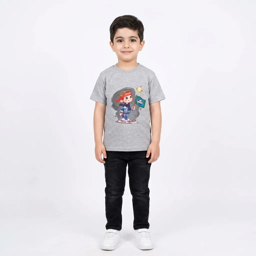 تیشرت-پسرانه-ملانژ-طرح-زائر-کوچولو-34826 تیشرت پسرانه ملانژ طرح زائر کوچولو - Image 1