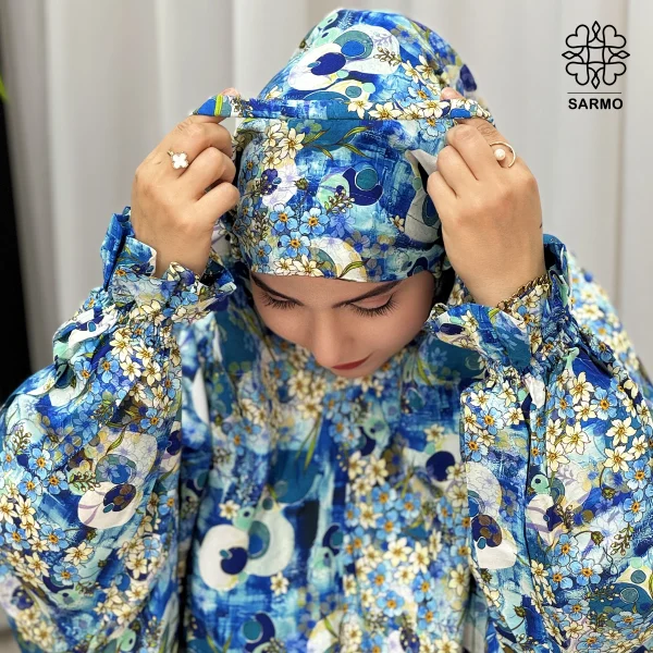 چادرنماز آستین دار نیلگون - تصویر 14