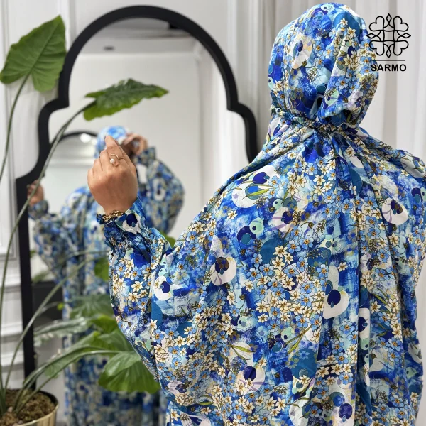 چادرنماز آستین دار نیلگون - تصویر 4