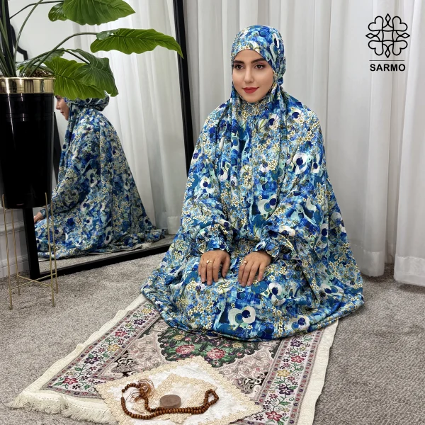 چادرنماز آستین دار نیلگون - تصویر 8