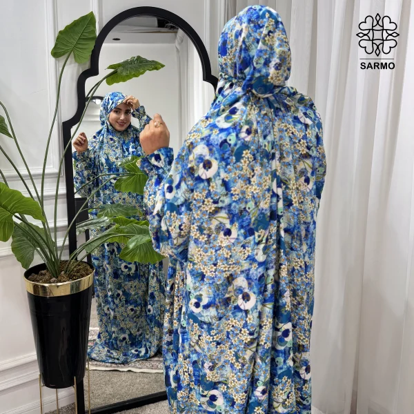 چادرنماز آستین دار نیلگون - تصویر 9