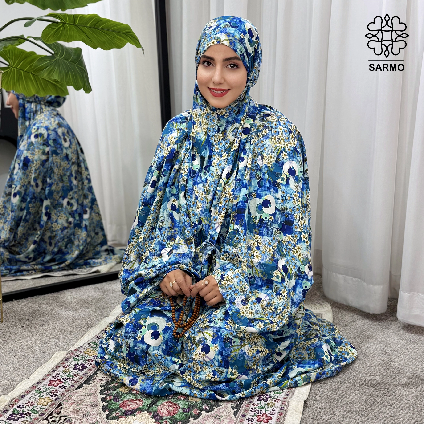 چادر نماز کیسه ای نیلگون-1 چادرنماز کیسه ای نیلگون - Image 1