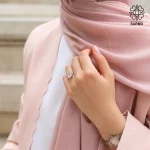 انگشتر استیل الماس نشان صورتی کد 407074024 - Image 4