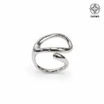 انگشتر استیل نقره ای انتزاعی کد 509151096