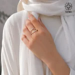 انگشتر استیل نقره ای انتزاعی کد 509151096 - Image 4