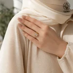 انگشتر نگین دار طلایی استیل کد 40971085 - Image 4