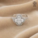 انگشتر استیل نگین کاری شده کریستالی کد 407074031 - Image 2